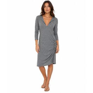 James Perse Light Grey Knit Bodycon Cotton/Wool Dress Sz 2 (S) NWT